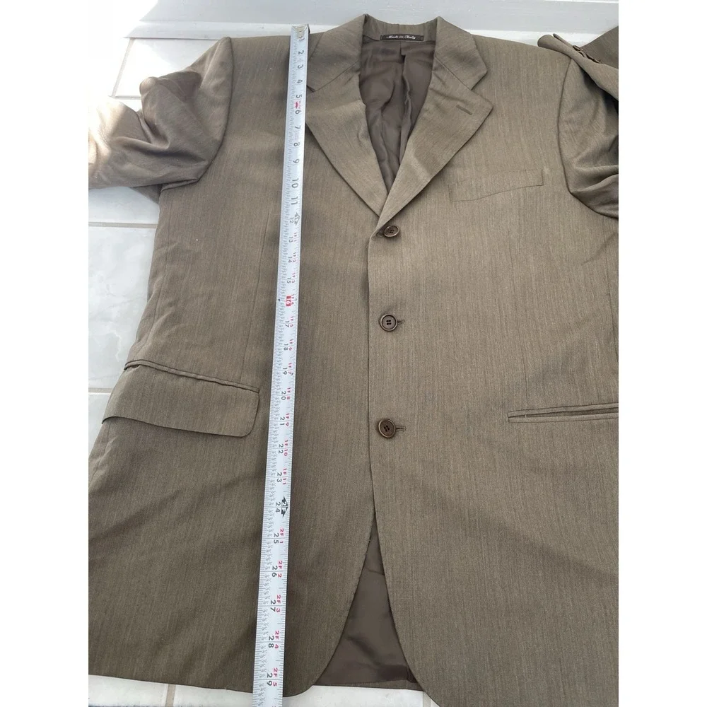 Vintage Brown‎ Canali Sport Jacket 3 Button 100% Wool Made In Italy Size 44R